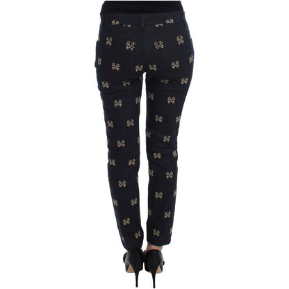 Dolce & Gabbana Blue Key Embroidered Slim Fit KATE Jeans