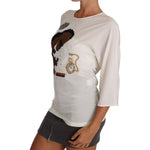 Dolce & Gabbana White Silk #dgfamily Crystal T-shirt TSH3368-44