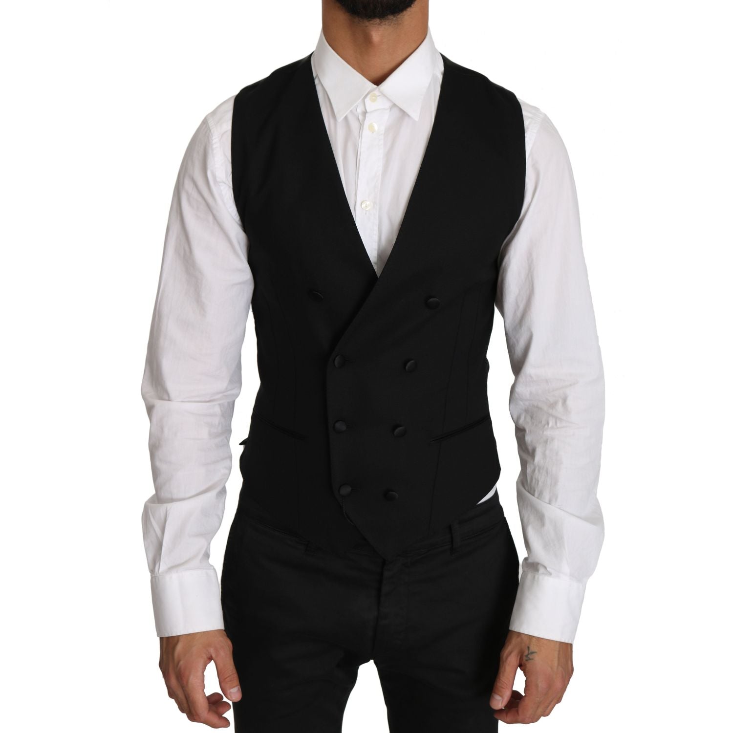 سترة صوفية أنيقة بقصّة Slim Fit مزدوجة الصدر من Dolce &amp; Gabbana