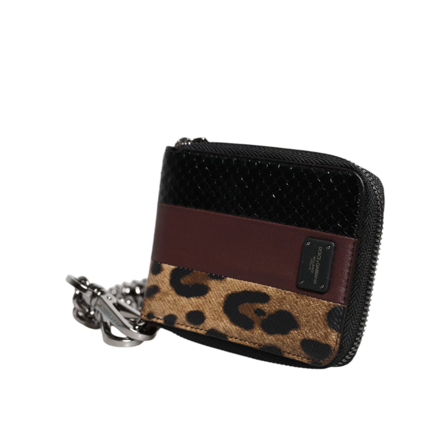 Dolce & Gabbana Multicolor Leopard Leather DG Bifold Card Holder Wallet
