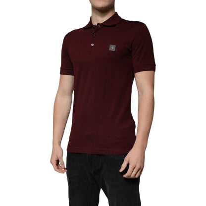 Dolce & Gabbana Maroon Collared Short Sleeves Polo T-shirt