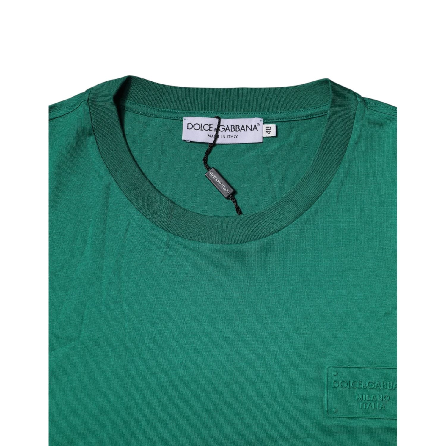 Dolce & Gabbana Green Logo Crew Neck Short Sleeves T-shirt