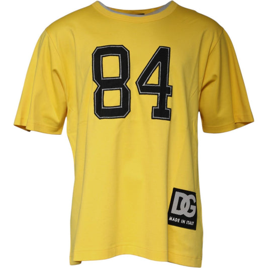 Dolce & Gabbana Yellow Crew Neck Short Sleeves T-shirt