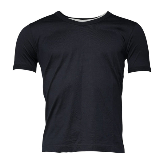 Dolce & Gabbana Blue Cotton Crew Neck Short Sleeves T-shirt