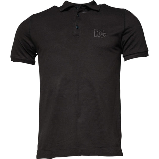 Dolce & Gabbana Dark Gray Collared Short Sleeves Polo T-shirt