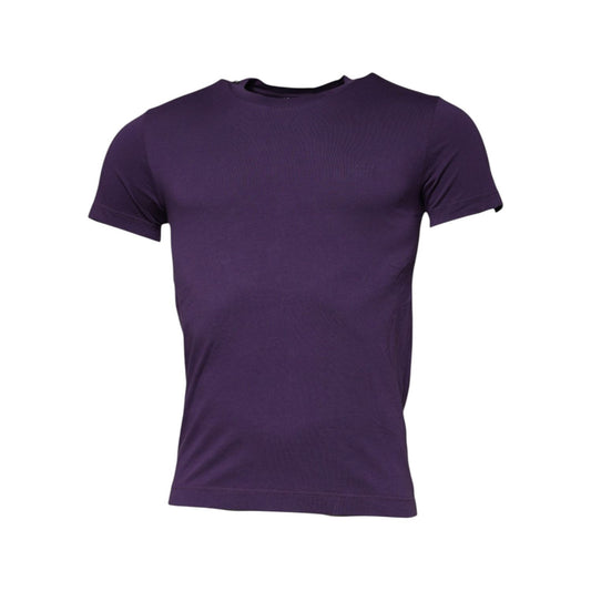 Dolce & Gabbana Violet Cotton Crew Neck Short Sleeve T-shirt