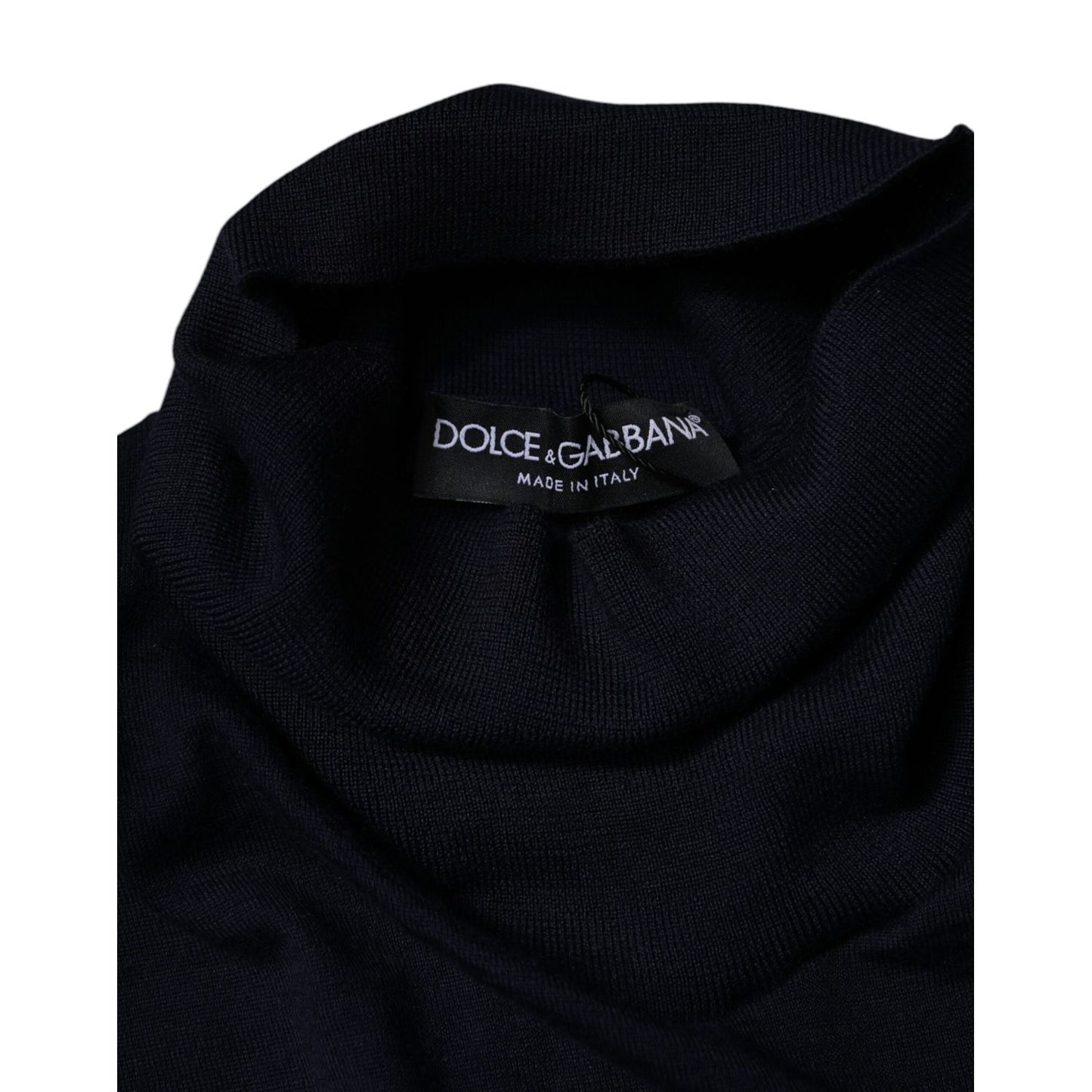 Dolce & Gabbana Blue Cashmere Turtleneck Pullover Sweater