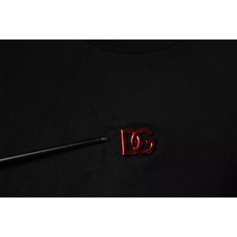 Dolce & Gabbana Black DG Logo Crew Neck Short Sleeve T-shirt