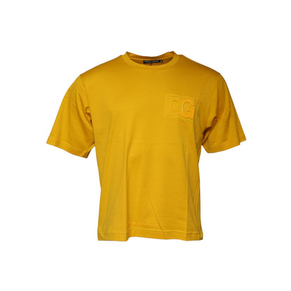 Dolce & Gabbana Dark Yellow Logo Crew Neck Short Sleeves T-shirt