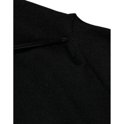 Dolce & Gabbana Black Cashmere V-neck Pullover Sweater