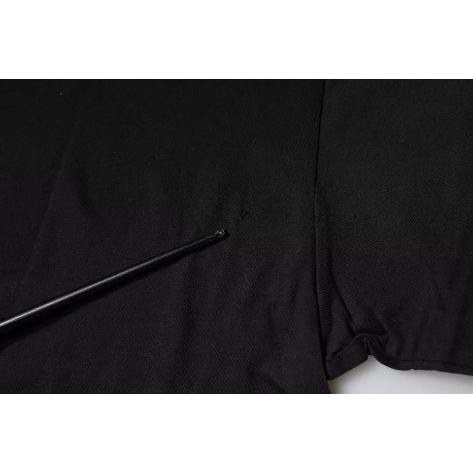 Dolce & Gabbana Black Logo Print Cotton Short Sleeve T-shirt