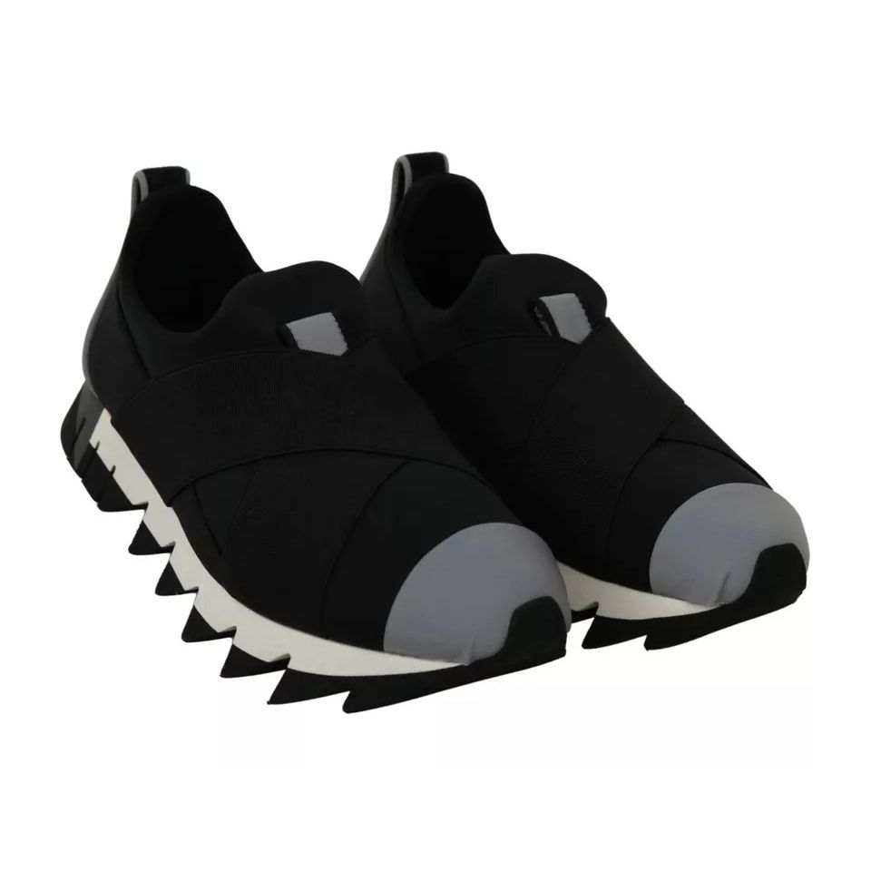 Dolce & Gabbana Black Shark Neoprene Stretch Sneakers Shoes