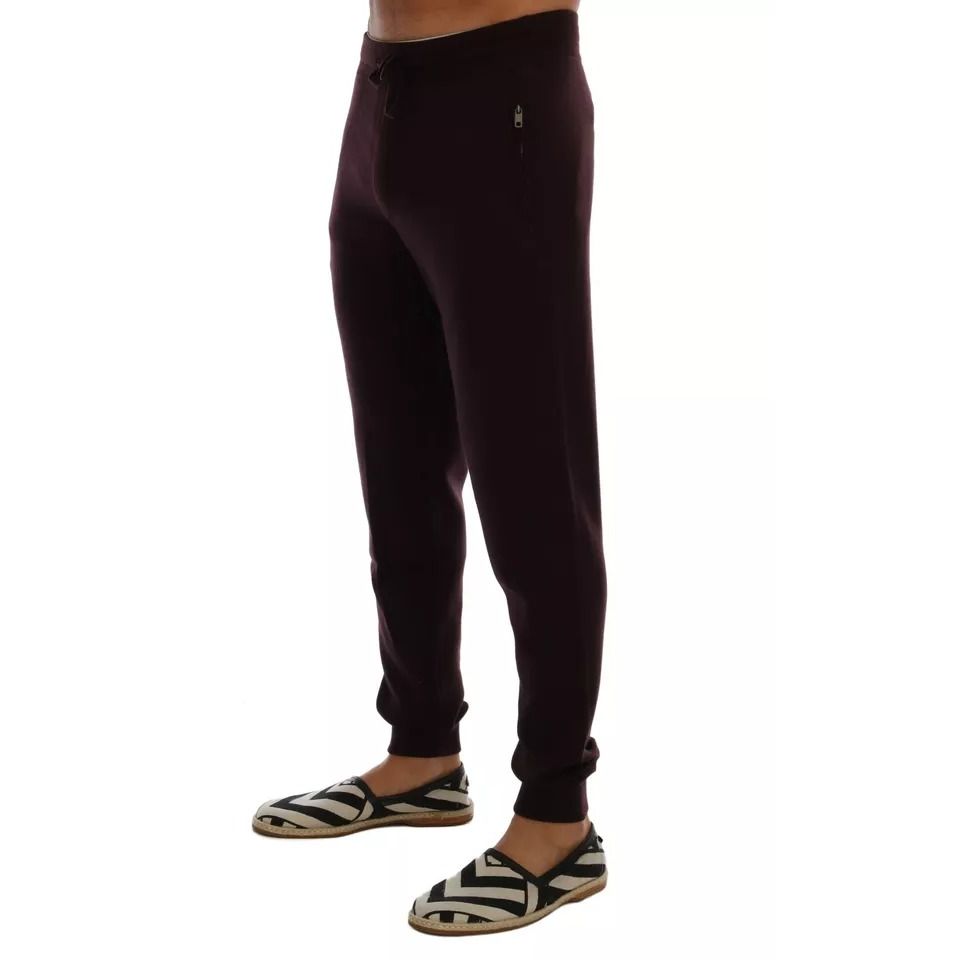 Dolce & Gabbana Purple Cashmere Gym Training Sport Pants