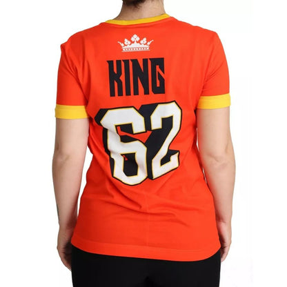 Dolce & Gabbana Orange Royals Print Round Neck T-shirt