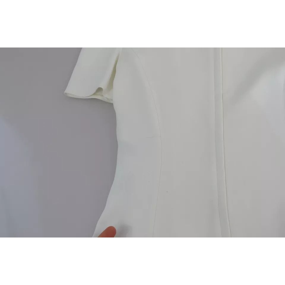 Dolce & Gabbana White Viscose Stretch Short Sleeves Blouse Top