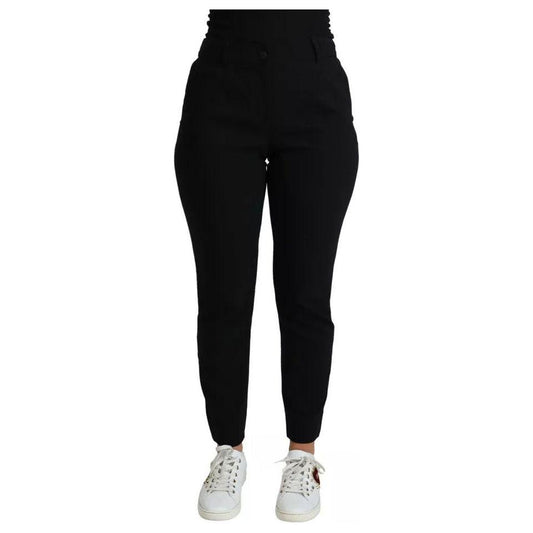 Dolce & Gabbana Black Virgin Wool Stretch Skinny Pants