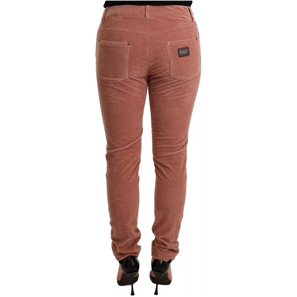 Dolce & Gabbana Pink Cotton Corduroy Skinny Jeans PAN72291 -38