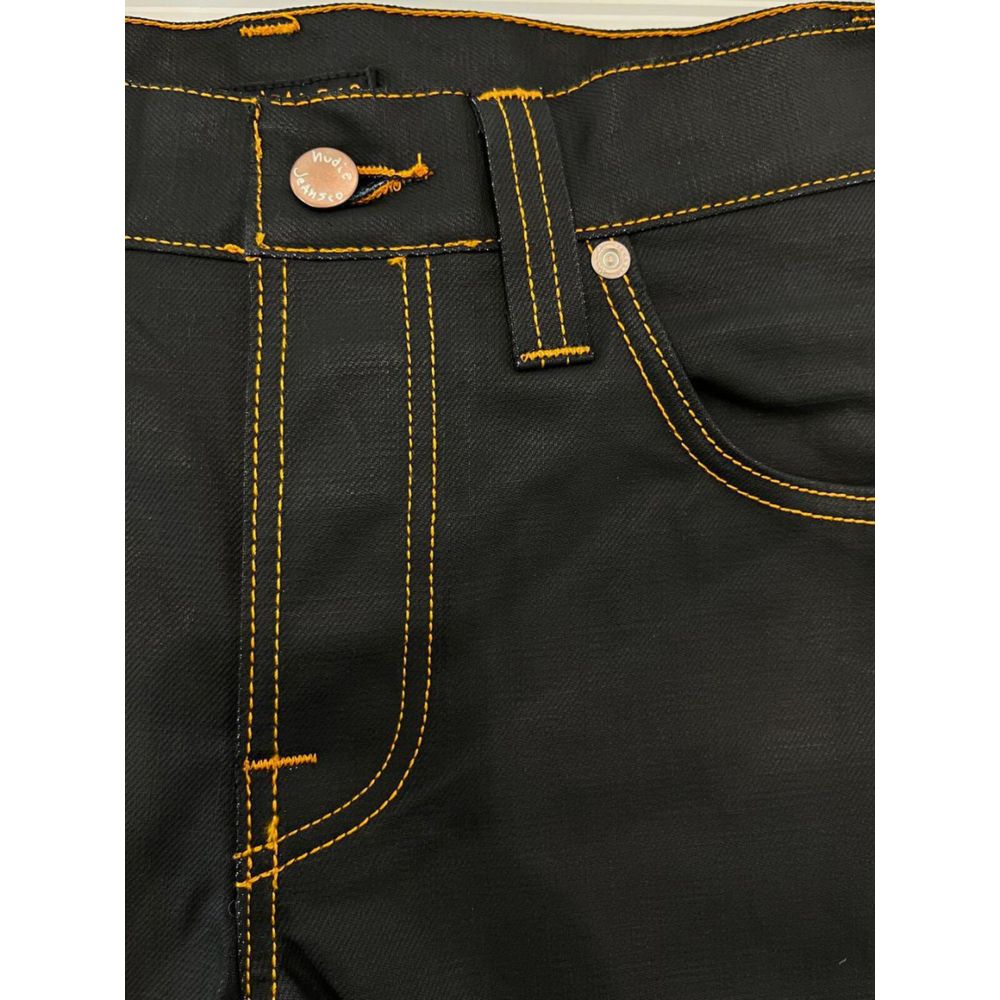 Nudie Jeans Black Cotton Jeans Denim