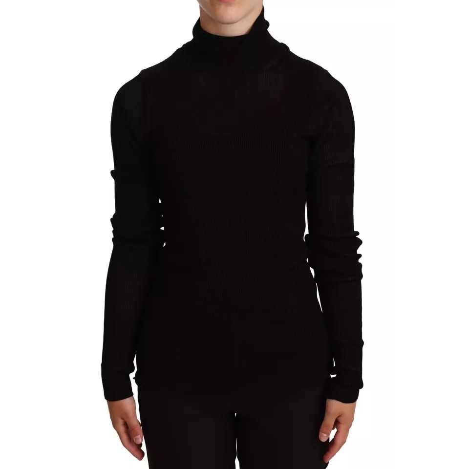 Dolce & Gabbana Black Turtleneck Slim Fit Pullover Sweater