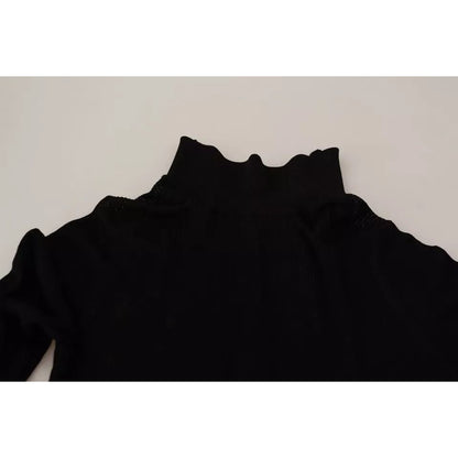 Dolce & Gabbana Black Turtleneck Slim Fit Pullover Sweater