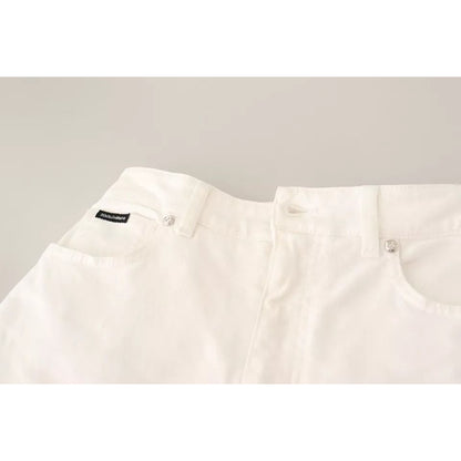 Dolce & Gabbana White MONICA Boot Cut Cotton Denim Jeans