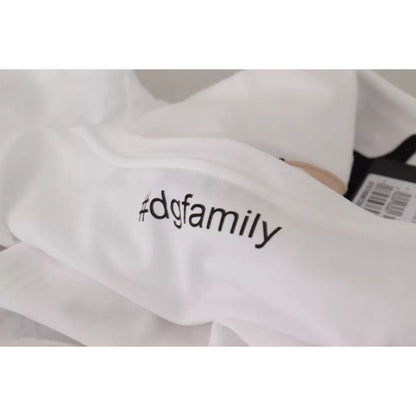 Dolce & Gabbana White #DGFamily Patch Top Cotton T-shirt