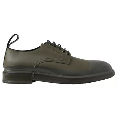 Dolce & Gabbana Green Leather Rubber Sole Dress Shoes