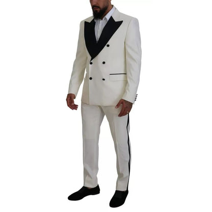 Dolce & Gabbana White Double Breasted 2 Piece SICILIA Suit