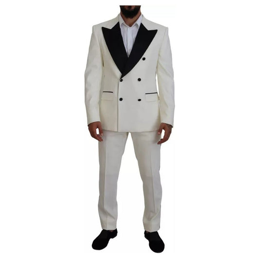 Dolce & Gabbana White Double Breasted 2 Piece SICILIA Suit