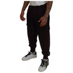 Dolce & Gabbana Bordeaux Cotton Cargo Jogger Sweatpants Pants