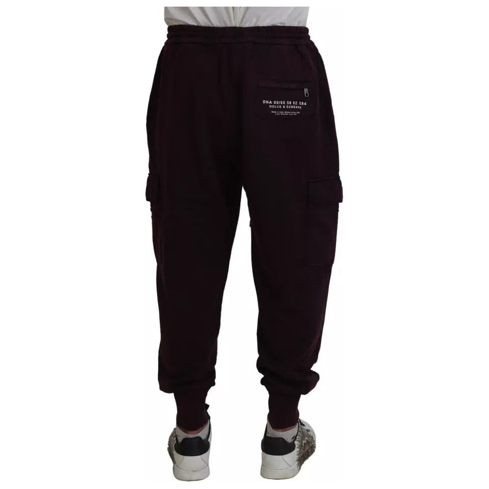 Dolce & Gabbana Bordeaux Cotton Cargo Jogger Sweatpants Pants