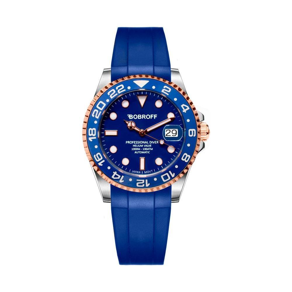 Bobroff Black Rubber Sport Watch