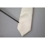 Dolce & Gabbana Off White Satin Silk Classic Men Necktie KRA3252