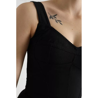 Dolce & Gabbana Black Sleeveless A-line Pleated Midi Dress