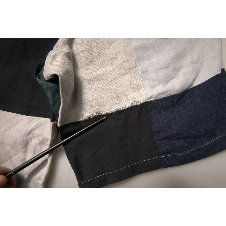 Dolce & Gabbana Multicolor Patchwork Linen Men Chino Shorts