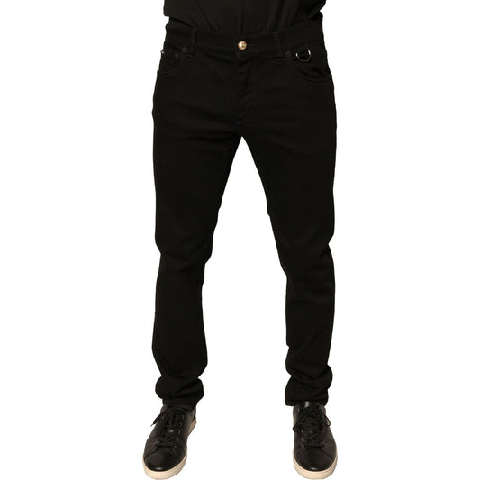 Dolce & Gabbana Black Logo Cotton Stretch Skinny Denim Jeans