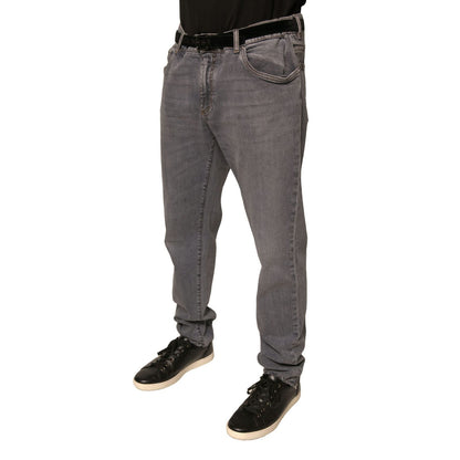 Dolce & Gabbana Gray Logo Cotton Stretch Skinny Denim Jeans