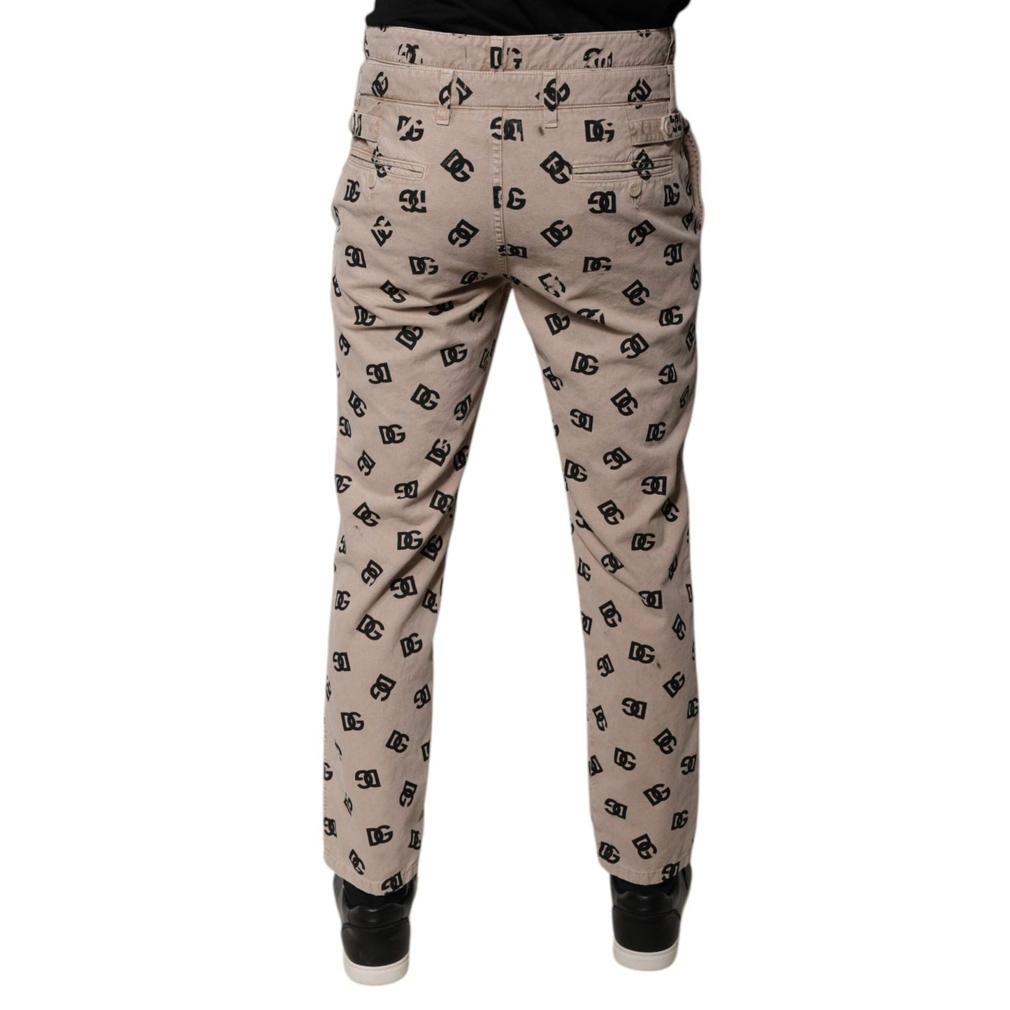 Dolce & Gabbana Beige Logo Cotton Skinny Denim Jeans