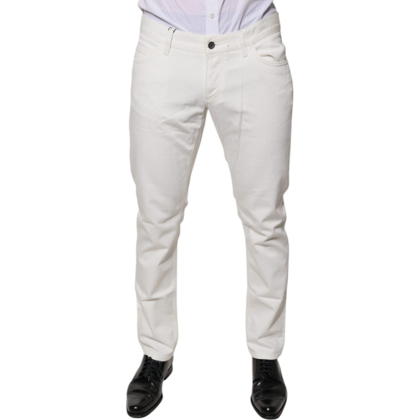 Dolce & Gabbana White Cotton Skinny Denim Jeans