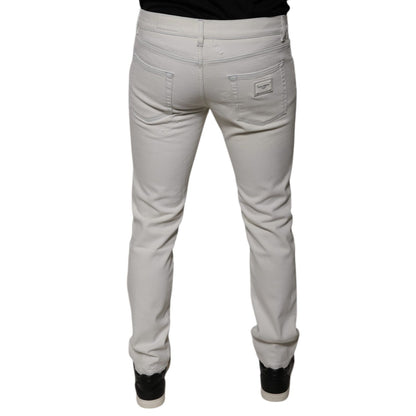 Dolce & Gabbana White Cotton Skinny Denim Jeans