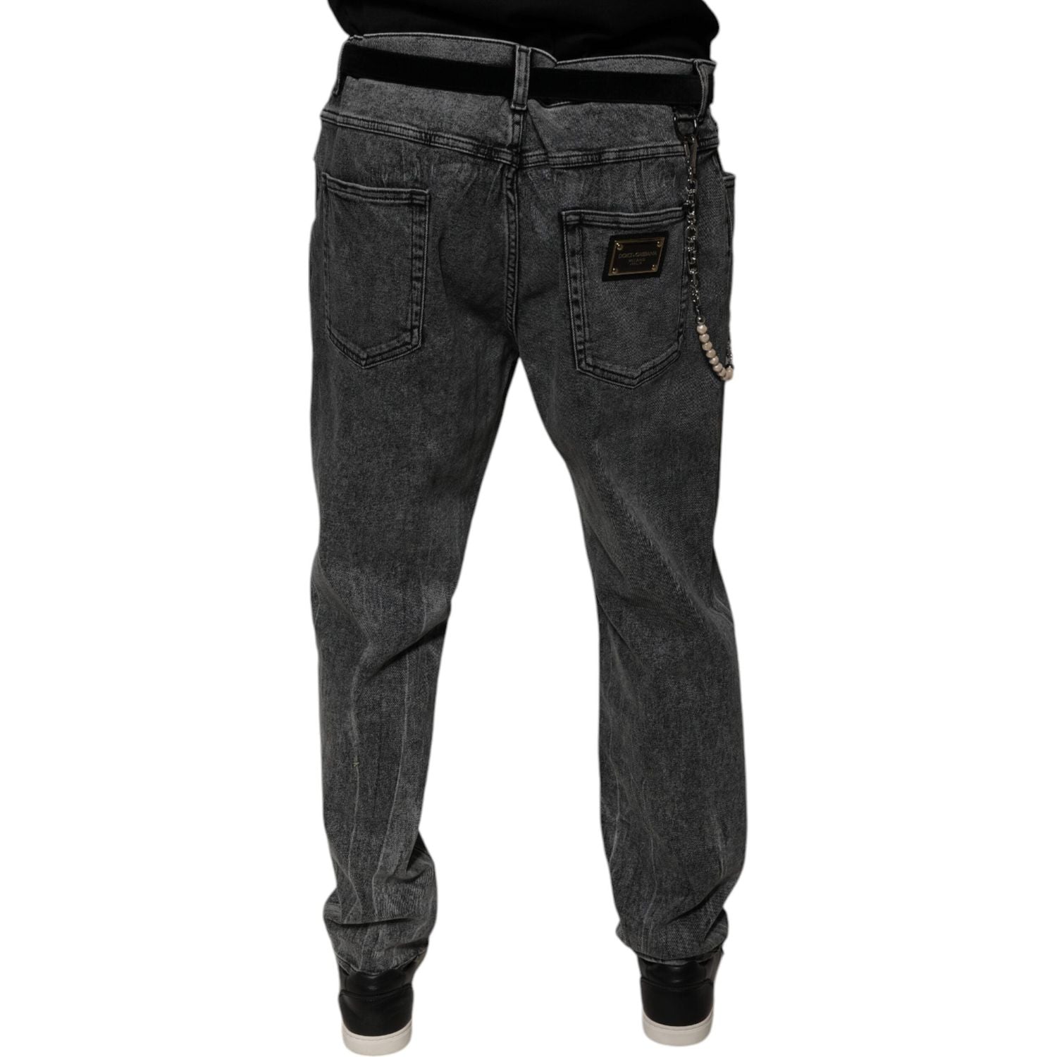 Dolce & Gabbana Dark Gray Cotton Skinny Denim Jeans
