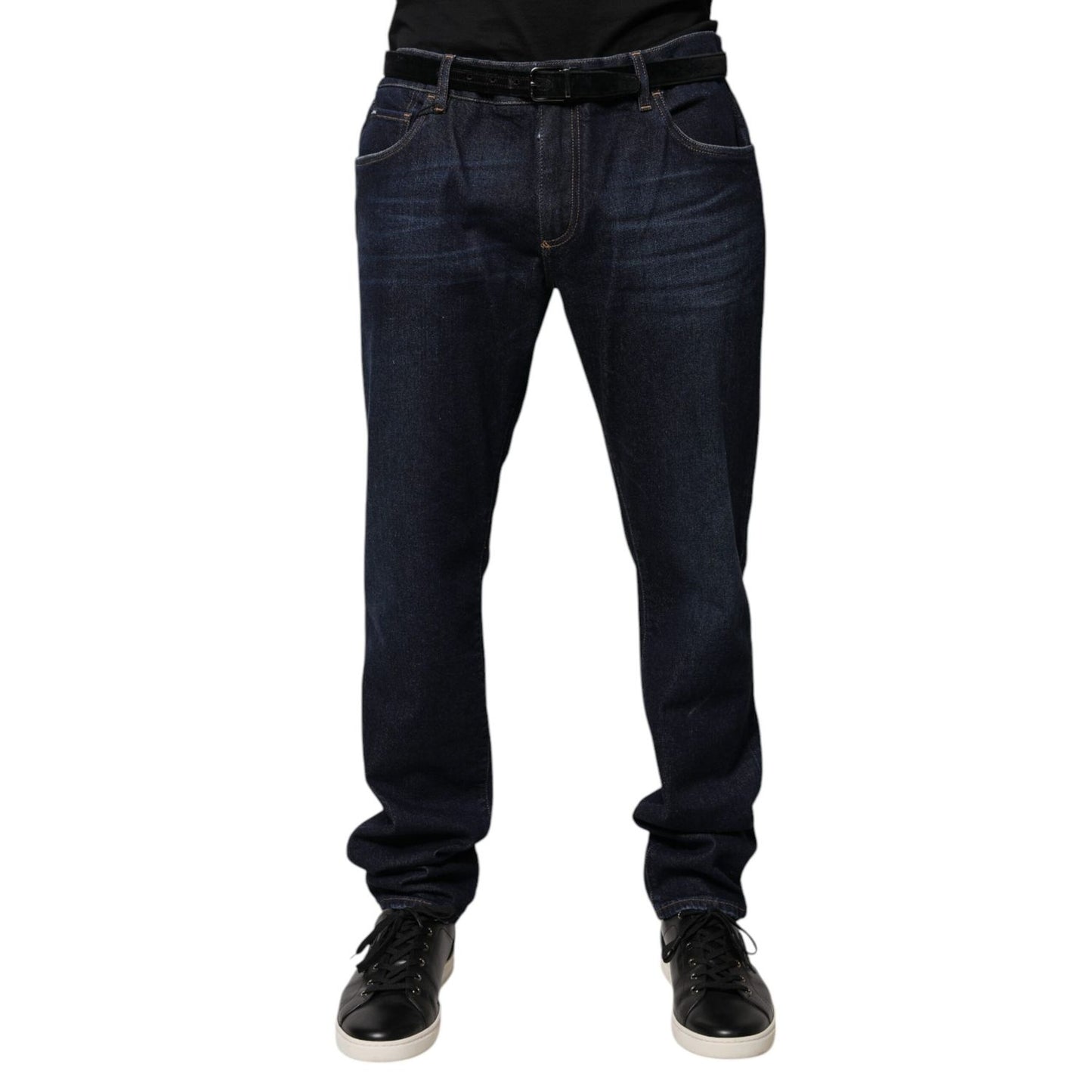 Dolce & Gabbana Dark Blue Cotton Skinny Denim Jeans