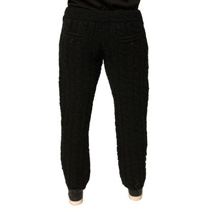 Dolce & Gabbana Black Wool Knitted Skinny Pants