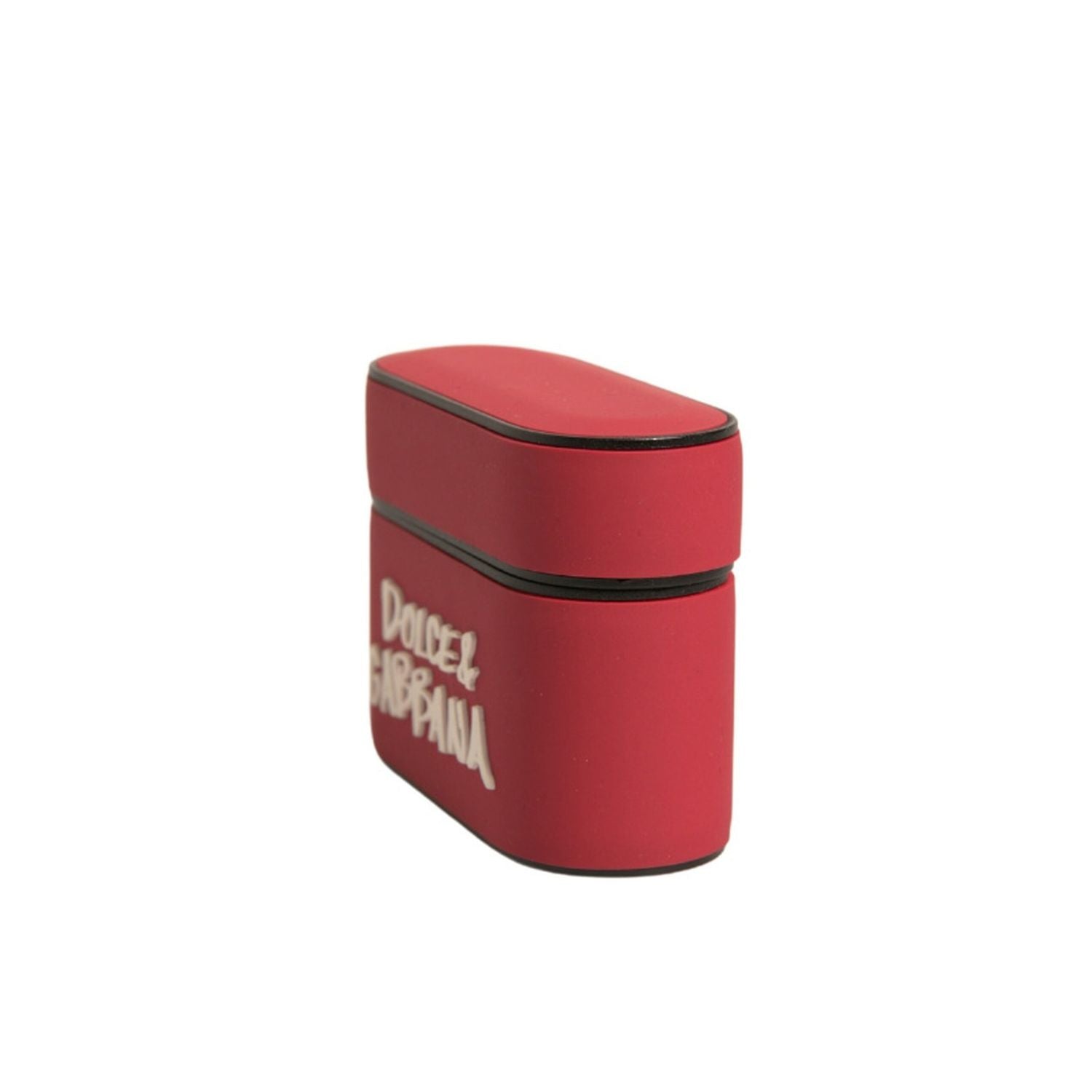 Dolce & Gabbana Red PVC Embossed Logo Plaque Holder Airpods Case