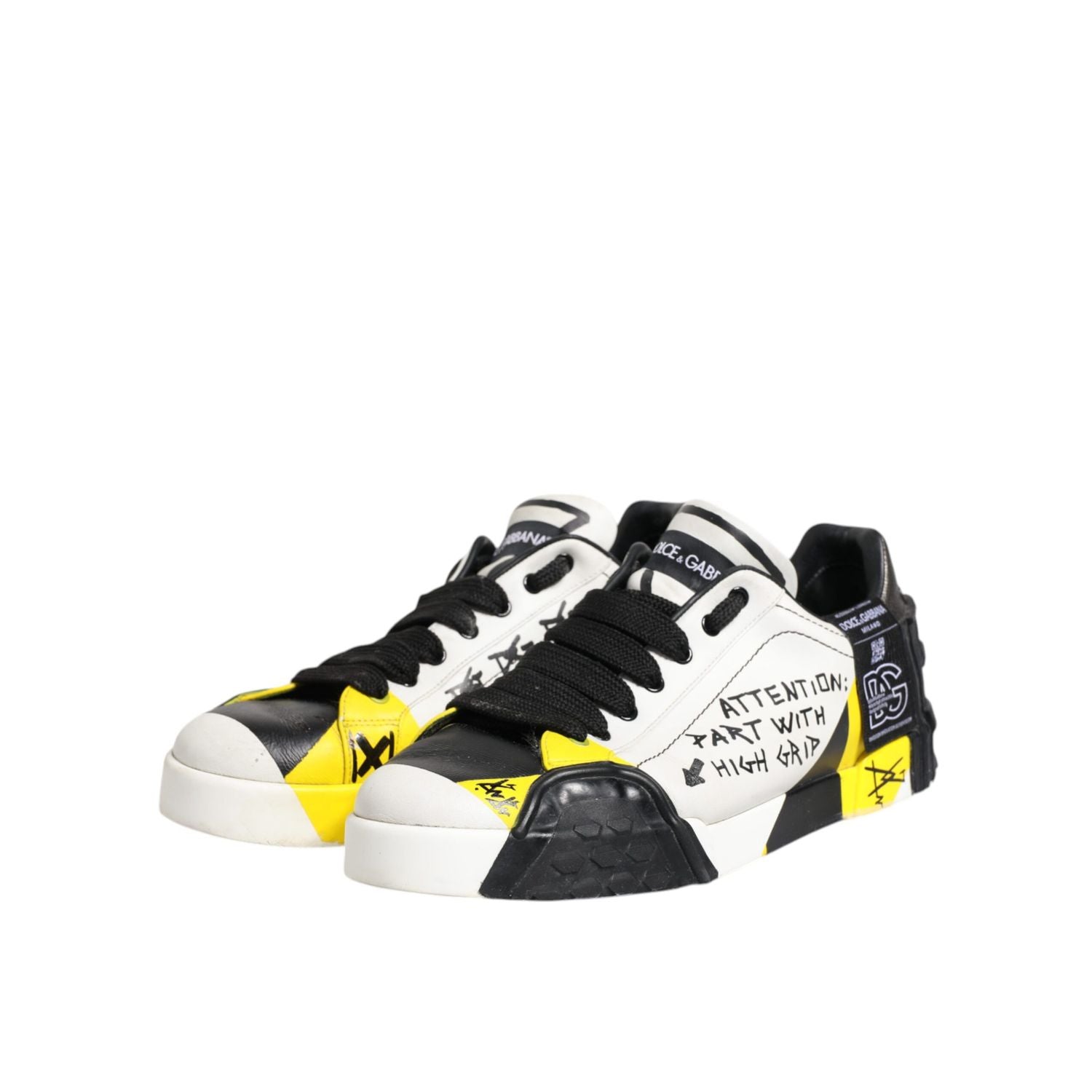 Dolce & Gabbana Multicolor Lettering Portofino Sneakers Shoes