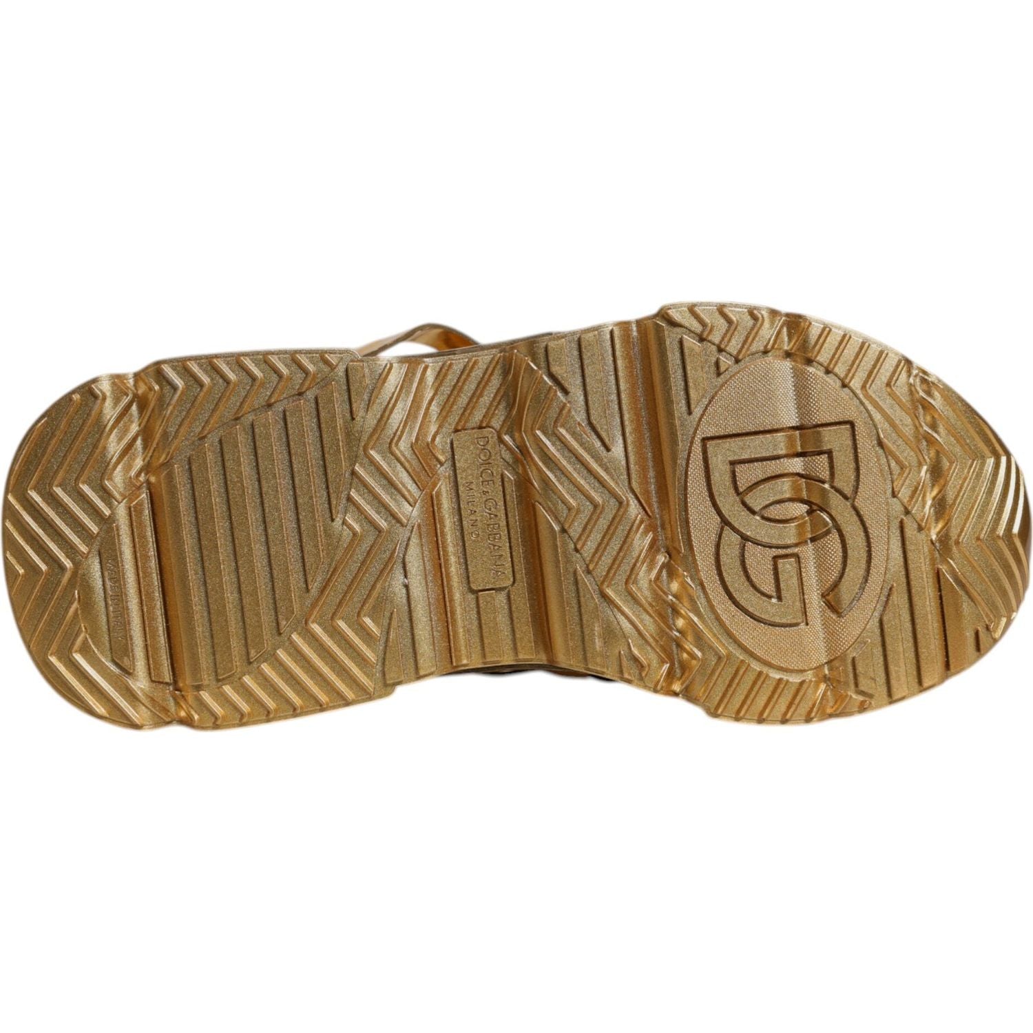 Dolce & Gabbana Gold Daymaster Leather Low Top Sneakers Shoes