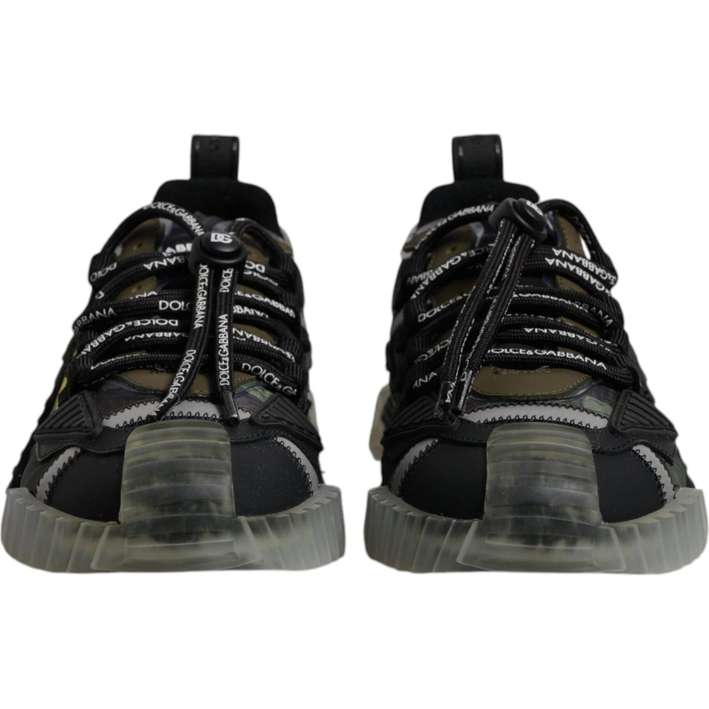 Dolce & Gabbana Black Green Camo NS1 Low Top Sneakers Shoes