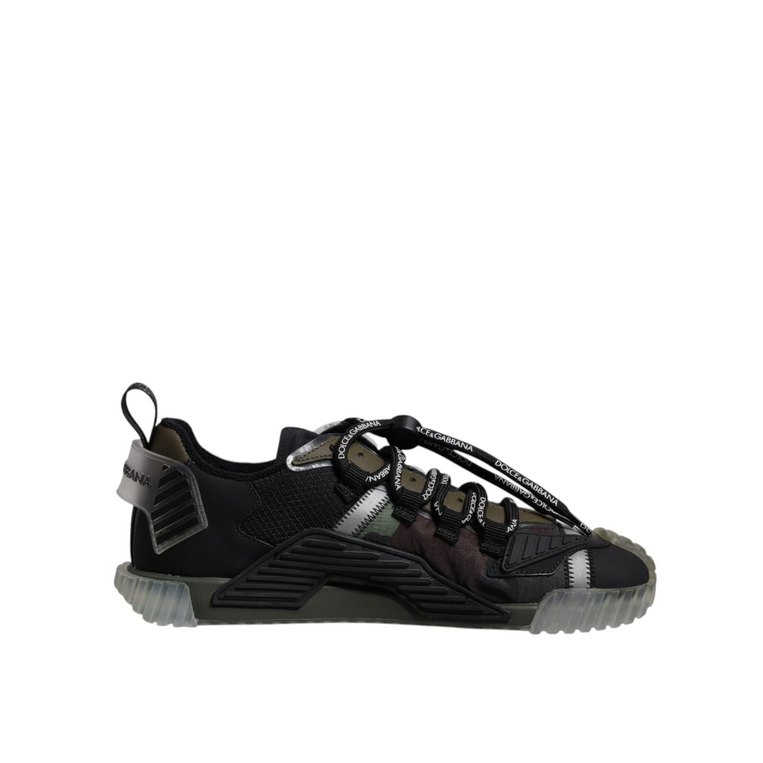 Dolce & Gabbana Black Green Camo NS1 Low Top Sneakers Shoes