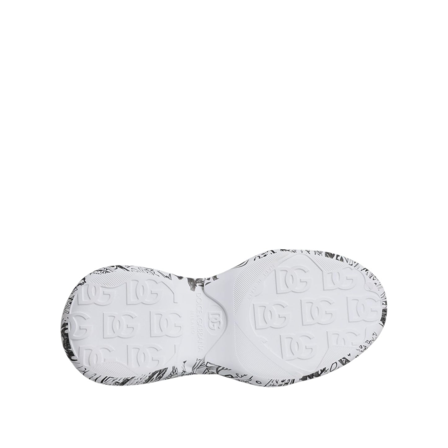 Dolce & Gabbana White Black Graffiti Daymaster Sneakers Shoes