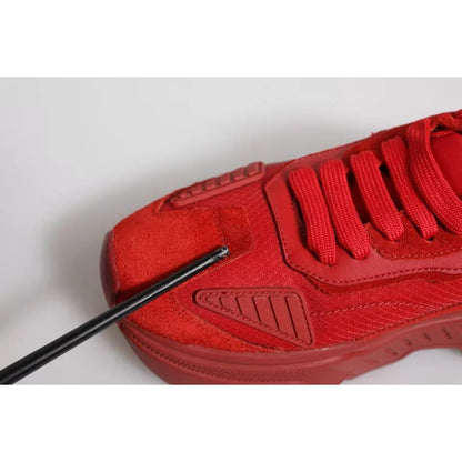 Dolce & Gabbana Red Leather Daymaster Low Top Sneakers Shoes